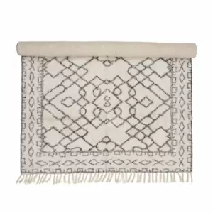 image of Bloomingville Jaqueline Cotton Rug in White