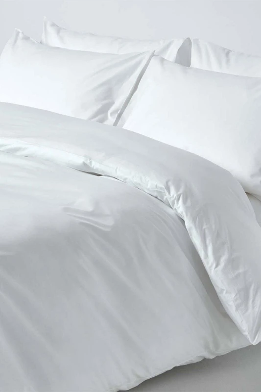 Image of Homescapes White Egyptian Cotton Duvet Cover With Pillowcases 200 Tc, King