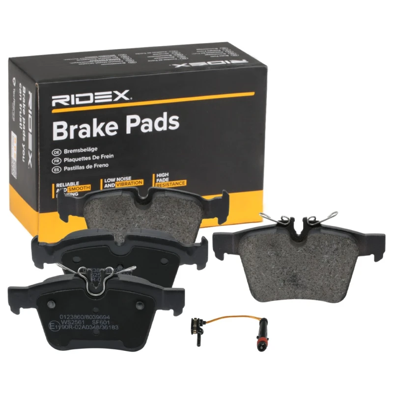 Image of RIDEX 402B1776 Brake pad set Rear Axle, prepared for wear warning indicator Brake Pad Set,disc brake (402)