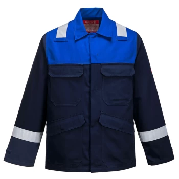 Image of Biz Flame Mens Flame Resistant Plus Jacket Navy / Royal Blue 3XL