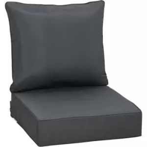 image of Outsunny Outdoor Seat and Back Cushion Set, Deep Seating Chair Cushion, Grey - Dark Grey