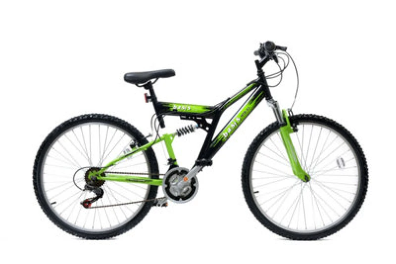 Image of Basis 2 Full Suspension Mountain Bike - 26" Wheel - 18 Speed Black Green