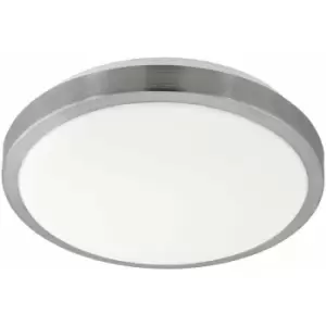 image of Loops - Wall Flush Ceiling Light White Shade White Satined Nickel Plastic Bulb LED 23W