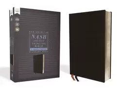 Image of nasb thinline bible large print bonded leather Black red letter 1995 text c