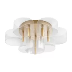 Image of Merano - Hayward Integrated LED Semi Flush Light Brass Gold Metal LED 41W 2100Lm 3000K