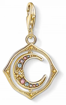 image of Thomas Sabo Charming 18k Yellow Gold Plated Moon Charm Jewellery