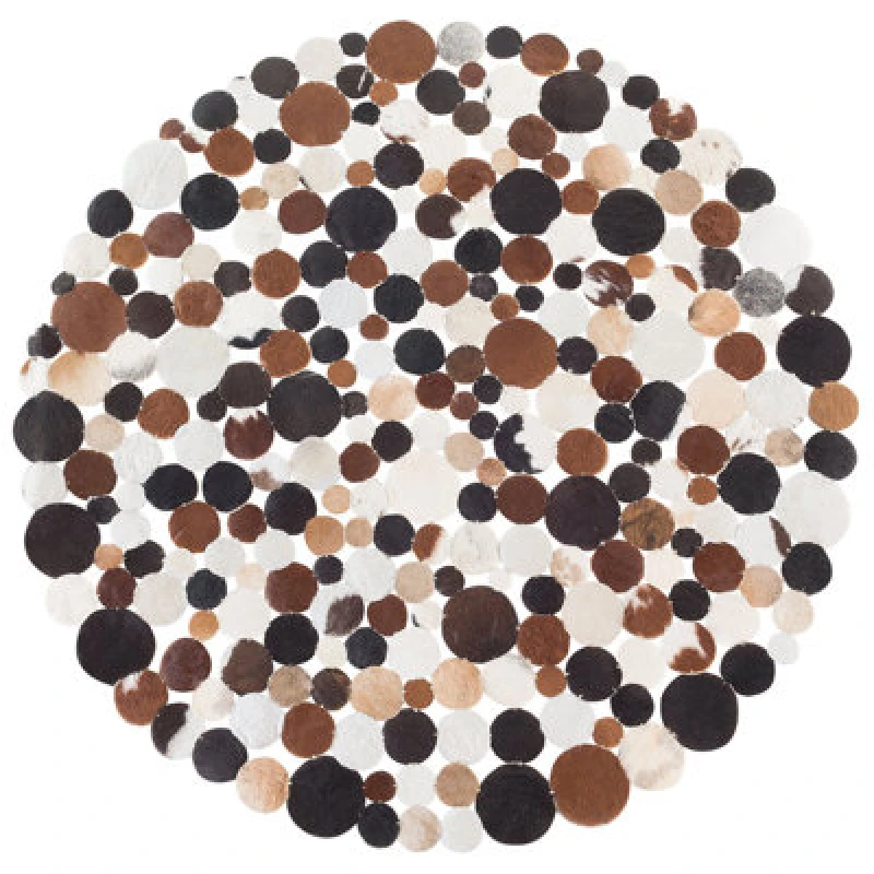 Image of Beliani Rug Sorgun Golden Brown 140 Cm Leather