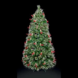 image of Premier Decorations 5ft LED Tipped Bottle Brush Tree - Green