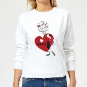 image of Popeye I Love Popeye Womens Sweatshirt - White - L