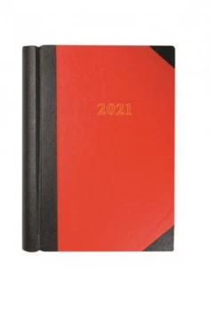 image of Collins 42 A4 2 Pages per Day 2021 Diary Red