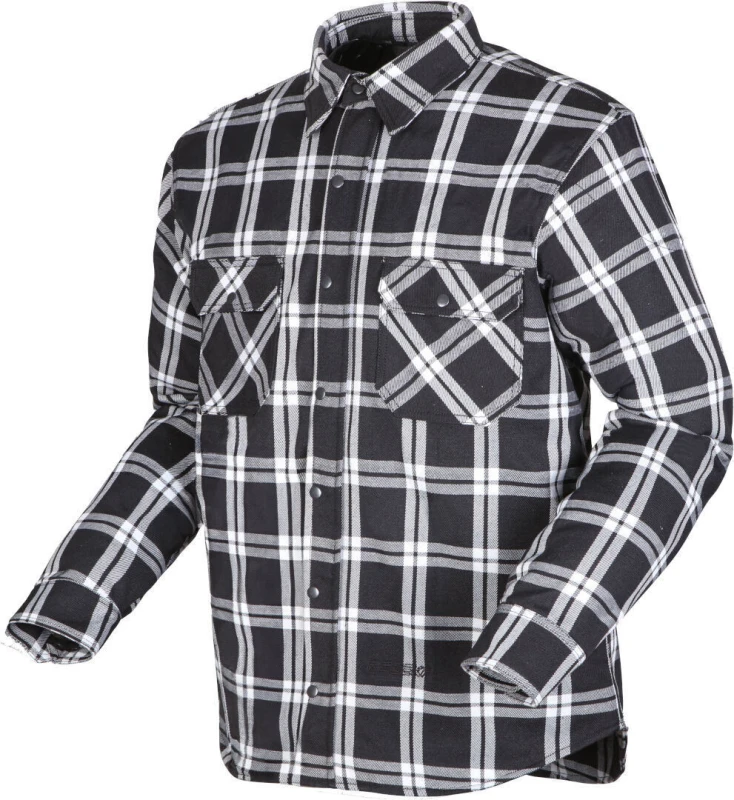 Image of Modeka Colden Motoshirt Black White Size 3XL
