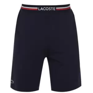 image of Lacoste Pyjama Shorts With Three-Tone Waistband Size 3 - S Navy Blue