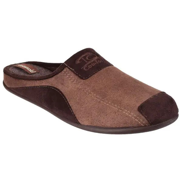 image of Cotswold Mens Westwell Slip On Mule Slippers - UK 6.5 Brown male GDE2724BRO6H