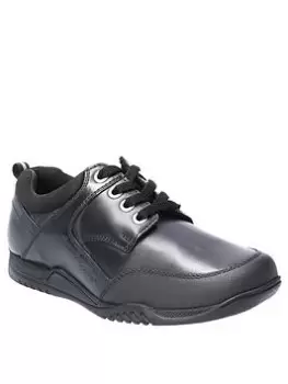 Image of Hush Puppies Dexter Lace Back To School School Shoe - Black, Size 3 Older