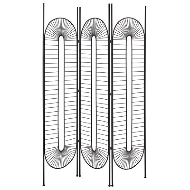 Image of Beliani 3 Panel Room Divider Noale Black 135cm 170 Cm