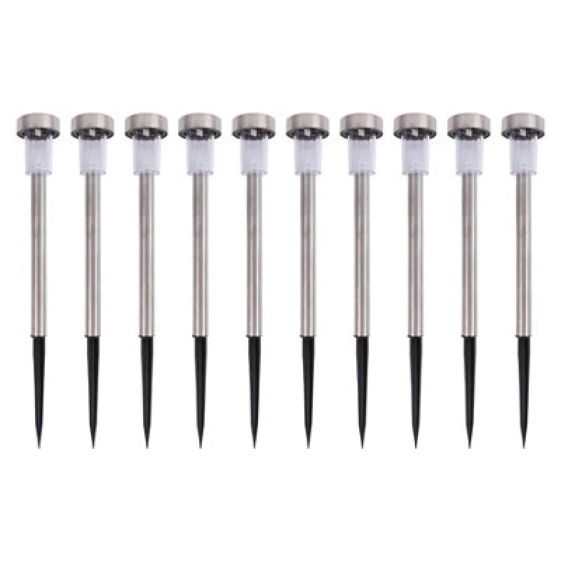 Image of Kingavon 10Pc Colour Changing Stainless Steel Solar Lights