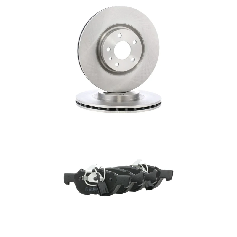 Image of RIDEX 3405B2785 Brake disc and pads set Front Axle, Brake Disc Type: internally vented, incl. wear warning contact Brake Set,disc brakes (3405)