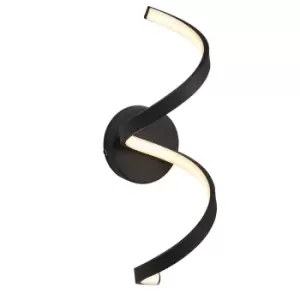 Image of Astral Modern Integrated LED Bathroom Wall Light Textured Black, Warm White, IP44