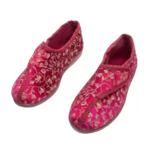 Zedzzz Womens/Ladies Janice Touch Fastening Floral Slippers (5 UK) (Wine)