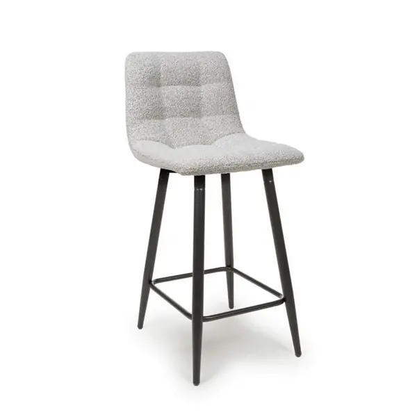 image of Shankar Lichfield Boucle Smoke Grey Bar Stools - Grey 454394cm