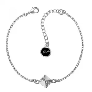 image of Ladies Karl Lagerfeld Silver Plated Pave Pyramid Bracelet