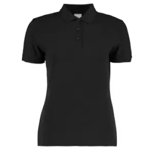 Image of Kustom Kit Womens/Ladies Slim Fit Short Sleeve Polo Shirt (6) (Black)