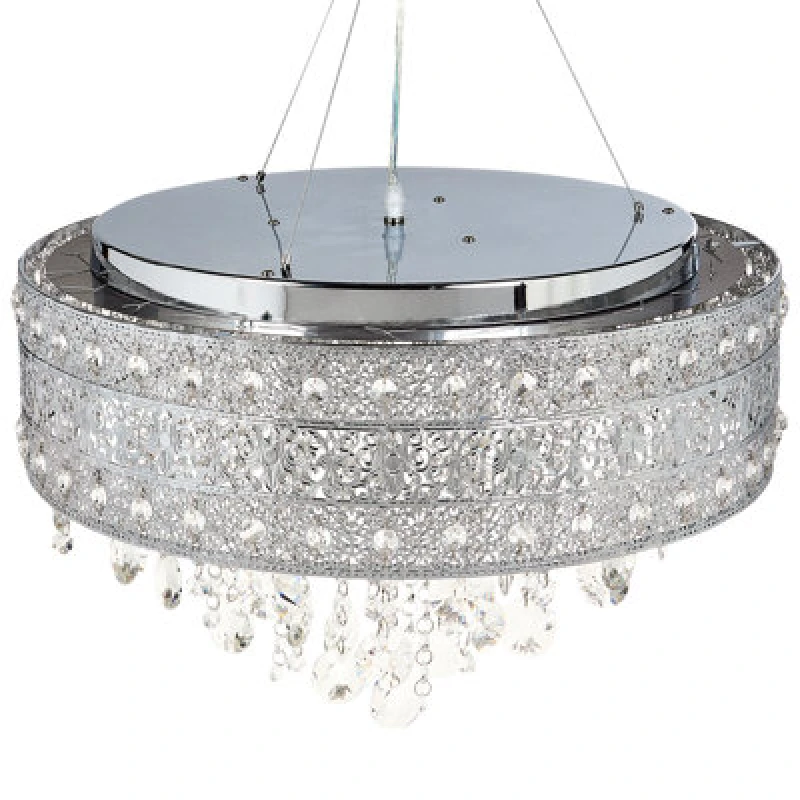 Image of Beliani Chandelier Barbeira Crystal Silver