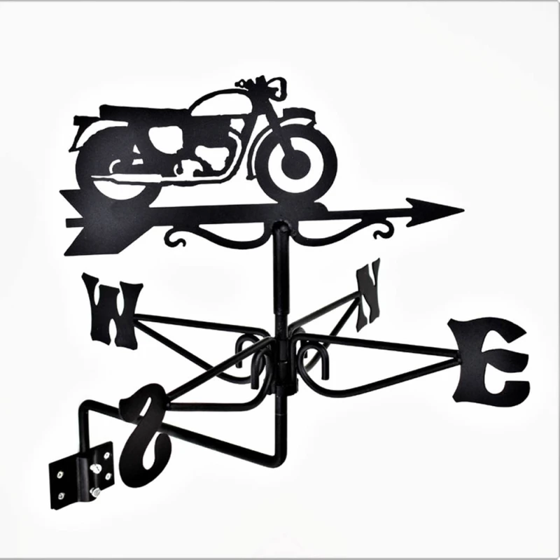 Image of Buttercup Farm Mini Vintage Motorcycle Weathervane - Steel - L38xW38xH43cm - Black Unisex