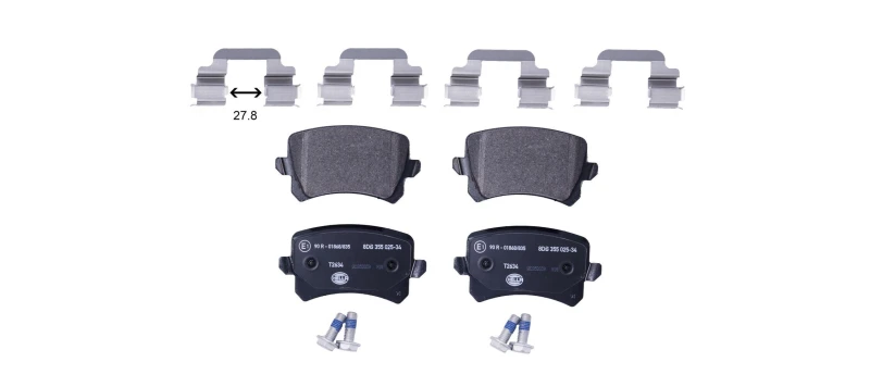 Image of HELLA Brake pad set HELLA 8DB 355 025-341