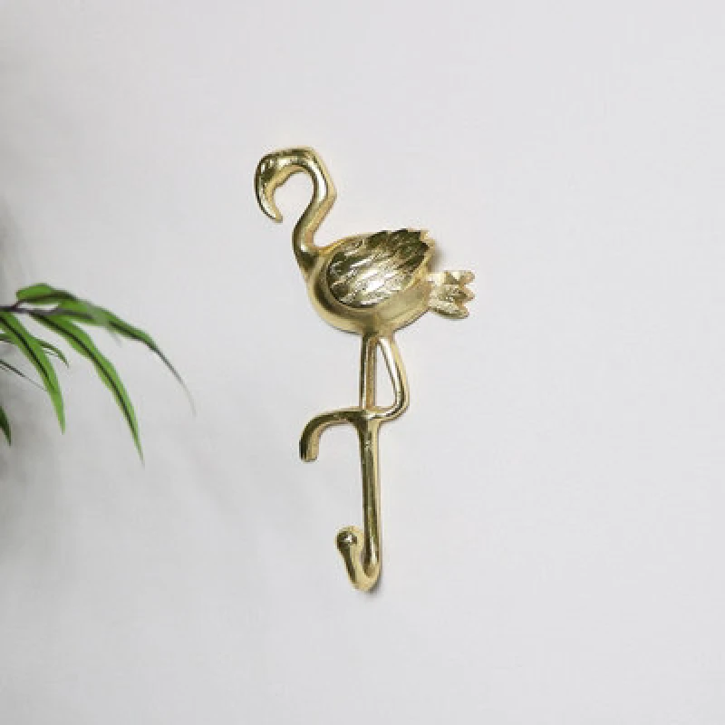 Image of Melody Maison Gold Flamingo Wall Hook Metallic Gold