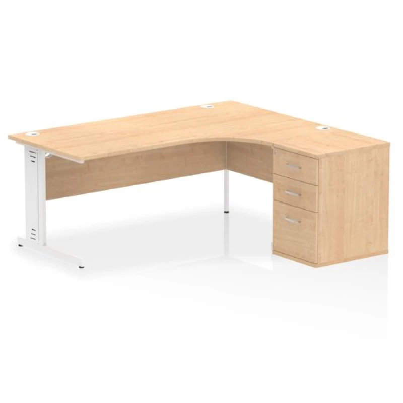 Image of Dynamic Office Solutions Impulse 1800mm Cable Managed Right Crescent Desk Workstation I004140