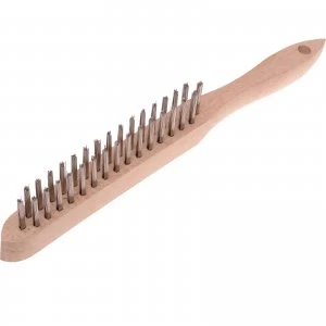 image of Faithfull Stainless Steel Scratch Wire Brush 2 Rows