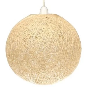 image of Abaca Beige Twine Ball Pendant Light Shade D280mm