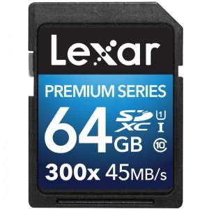 Image of Lexar Premium 300X 64GB SDXC Memory Card