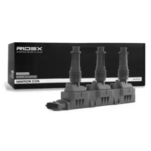 Image of RIDEX Ignition coil 689C0228 Coil pack,Ignition coil pack OPEL,VAUXHALL,Corsa D Schragheck (S07),Corsa C Schragheck (X01),Corsa B Schragheck (S93)