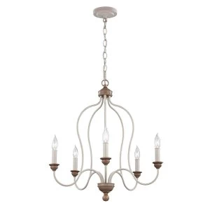 Image of 5 Light Chandelier Beachwood Finish, E14
