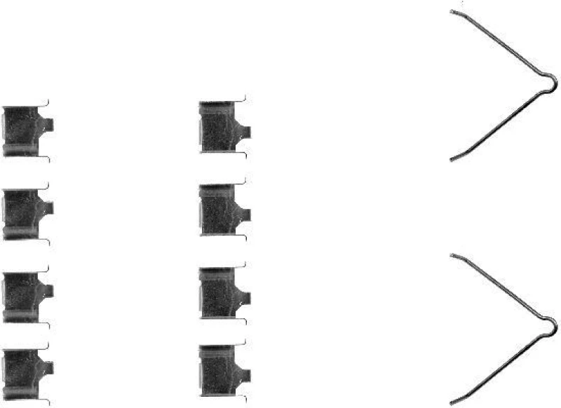 Image of HELLA Brake pad fitting kit HELLA 8DZ 355 202-451