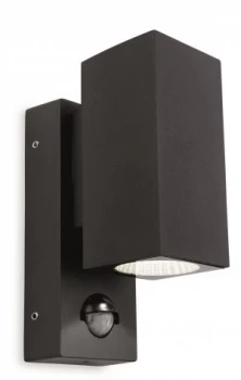 Image of LED 1 Light Outdoor Wall Light Light, PIR Graphite IP44