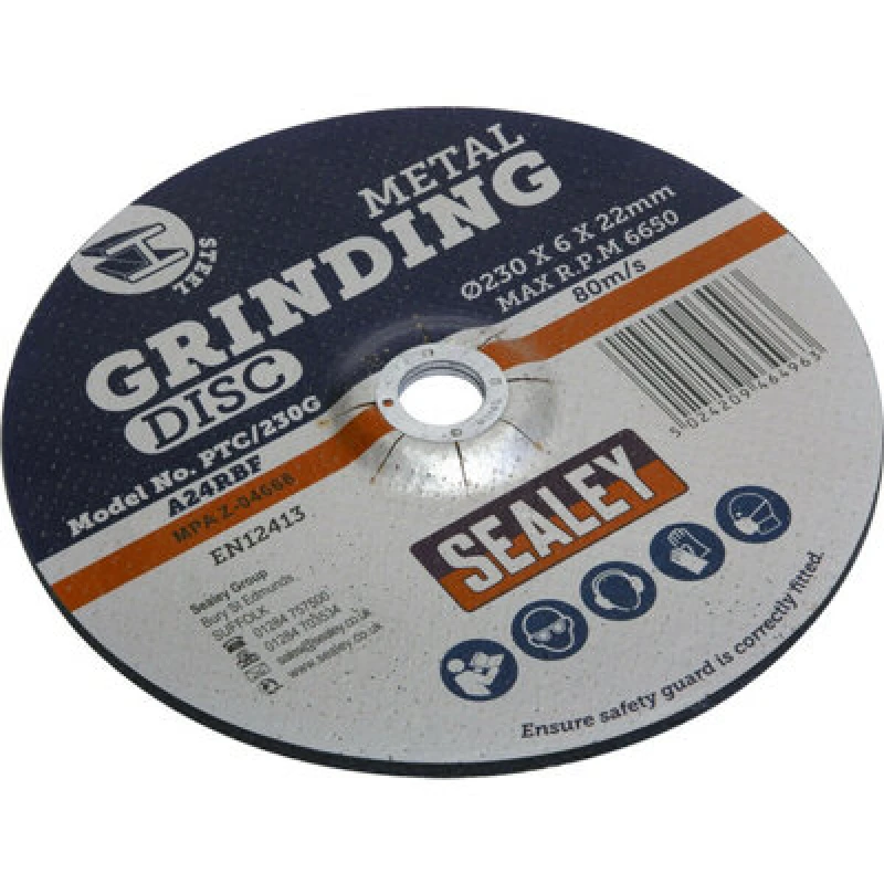 Image of Loops Aluminium Oxide DPC Metal Grinding Disc - 230 x 6mm - 22mm Bore Depressed Centre Multi