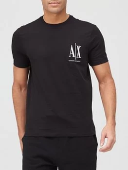 Image of Armani Exchange AX Small Icon Logo T-Shirt Black Size 2XL Men