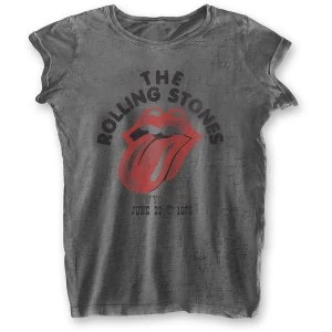 Image of The Rolling Stones - New York City 75 Ladies Large T-Shirt - Grey
