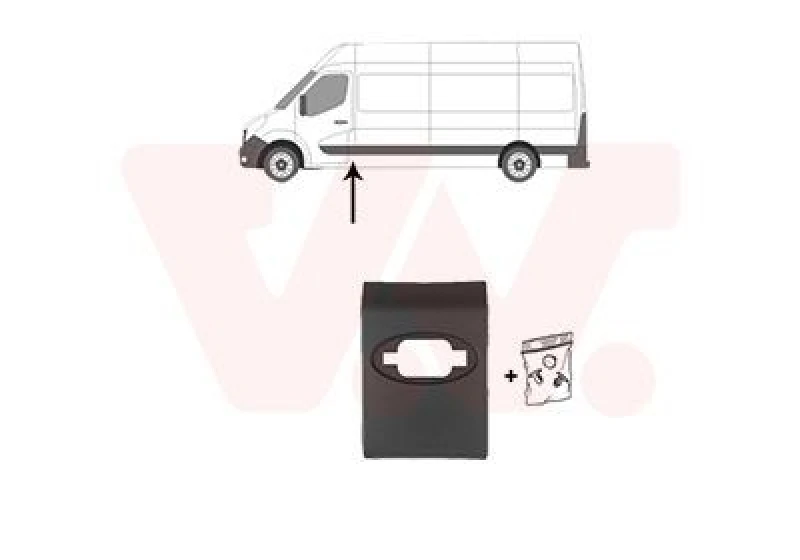 Image of VAN WEZEL Trim / Protective Strip, sidewall VAN WEZEL 3799415