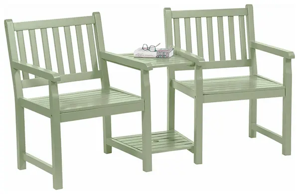 image of Greenhurst Danesford Wooden Duo Seat - Green