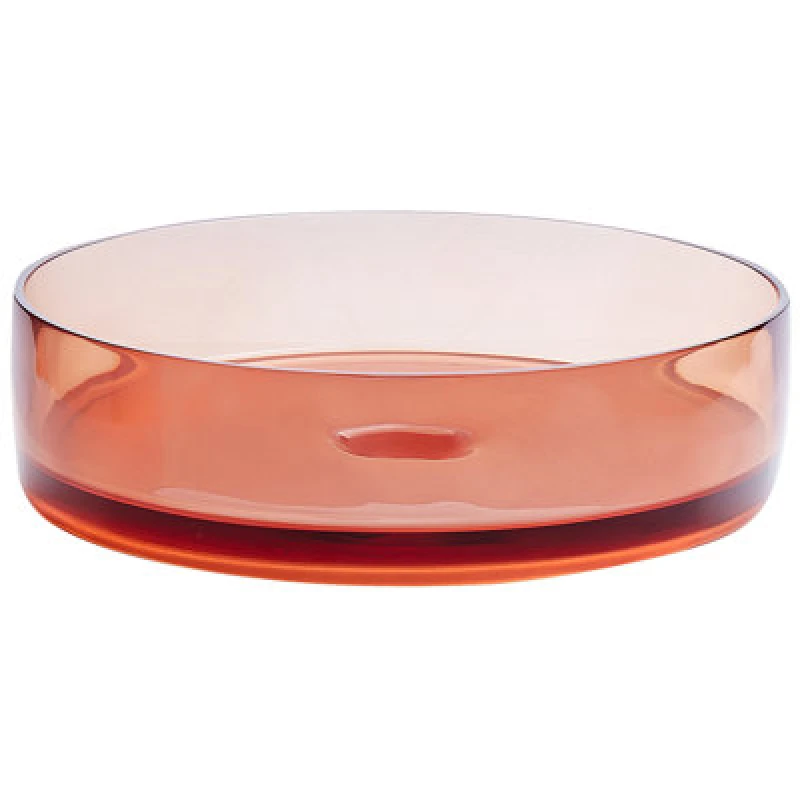 Image of Beliani Countertop Basin Tolosa 360 mm Solid Surface Light Red