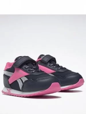 Image of Reebok Royal Classic Jogger 3 Shoes, Navy/Pink, Size 3.5