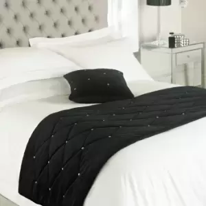 Image of New Diamante Bed Runner Black