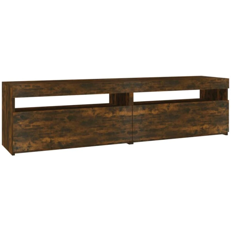 Image of VIDAXL TV Cabinet with LED Lights 2 pcs Smoked Oak 75x35x40cm Vidaxl 8720286931899