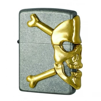 image of Zippo Big Skull Antique Chrome Windproof Lighter