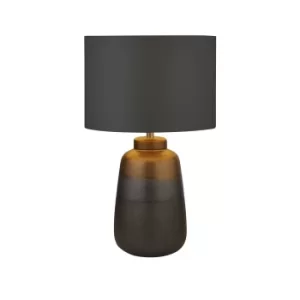 Image of Table Lamp Navy, Bronze Ceramic with Dark Grey Shade