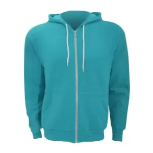 image of Canvas Unixex Zip-up Polycotton Fleece Hooded Sweatshirt / Hoodie (2XL) (Teal)